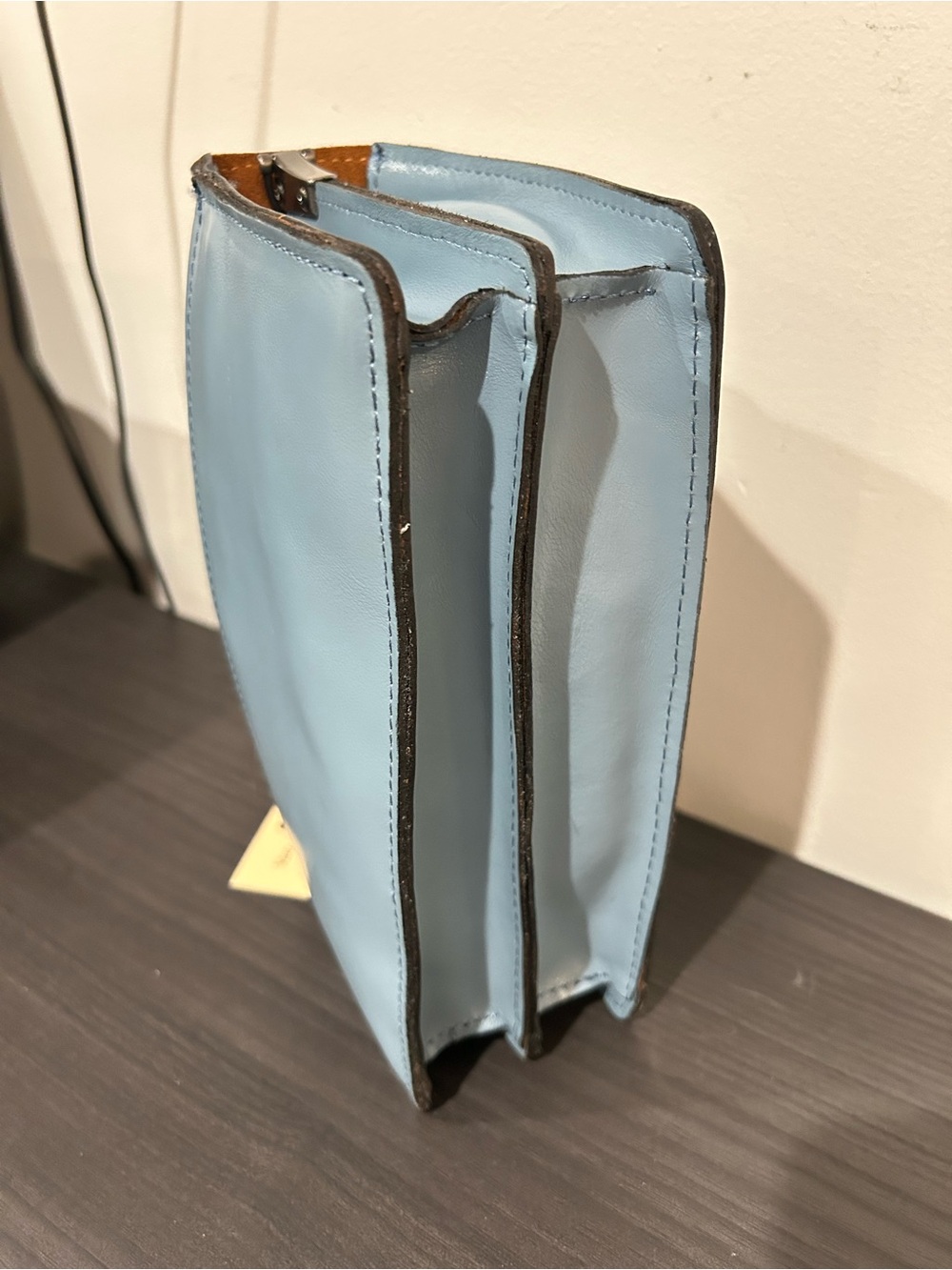 Patricia Nash Blue Fog Leather Porcili Satchel with Crossbody Strap- NWT - Picture 9 of 13